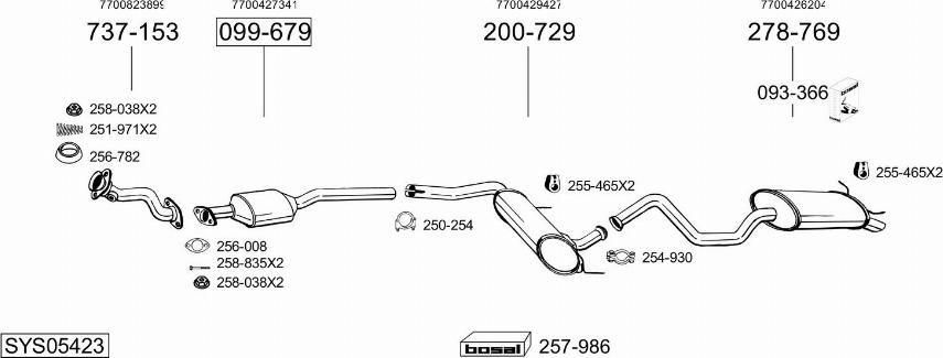 Bosal SYS05423 - Система випуску ОГ autocars.com.ua