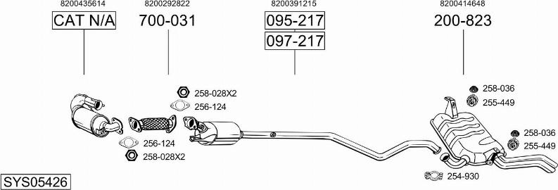 Bosal SYS05426 - Система випуску ОГ autocars.com.ua