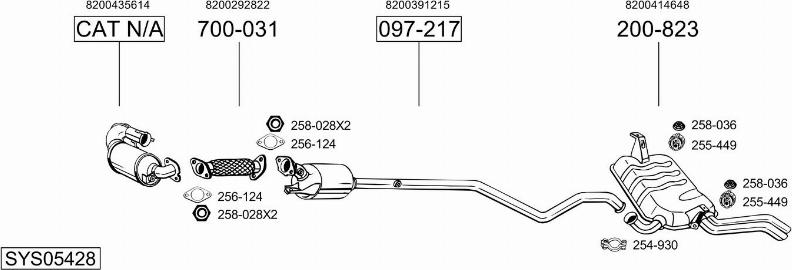 Bosal SYS05428 - Система випуску ОГ autocars.com.ua