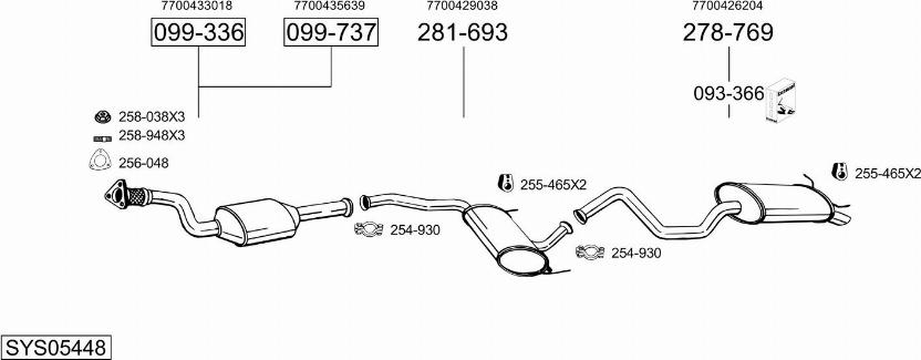 Bosal SYS05448 - Система випуску ОГ autocars.com.ua