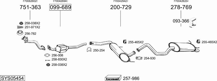 Bosal SYS05454 - Система випуску ОГ autocars.com.ua