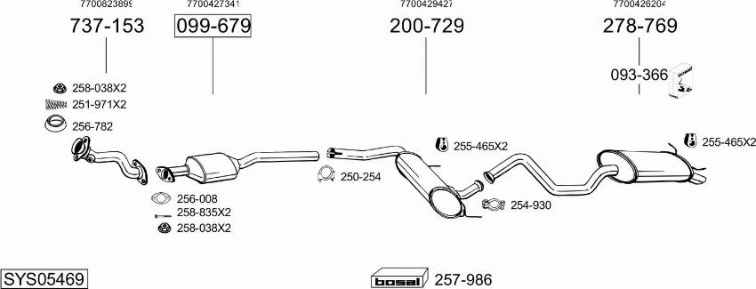 Bosal SYS05469 - Система випуску ОГ autocars.com.ua