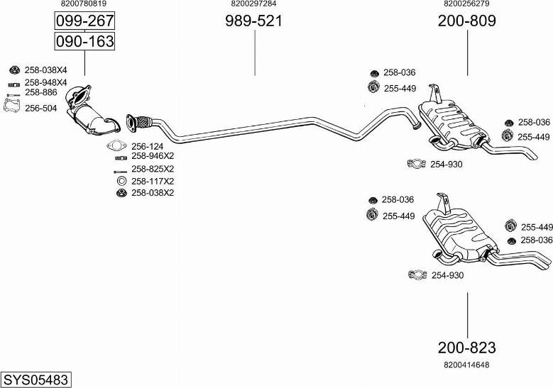 Bosal SYS05483 - Система випуску ОГ autocars.com.ua