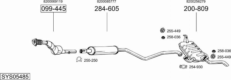 Bosal SYS05485 - Система випуску ОГ autocars.com.ua