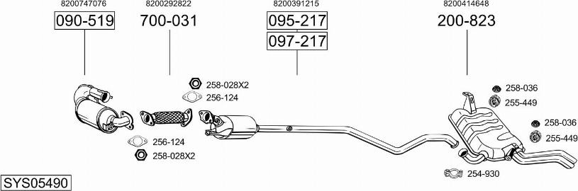 Bosal SYS05490 - Система випуску ОГ autocars.com.ua