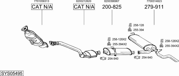 Bosal SYS05495 - Система випуску ОГ autocars.com.ua