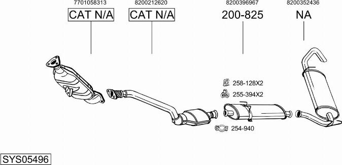 Bosal SYS05496 - Система випуску ОГ autocars.com.ua