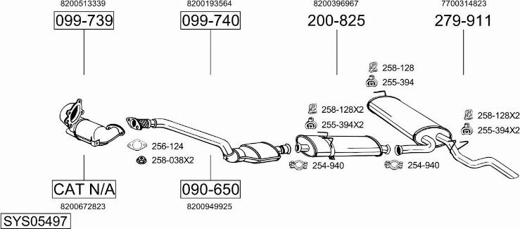 Bosal SYS05497 - Система випуску ОГ autocars.com.ua