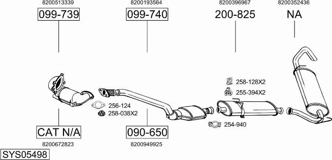 Bosal SYS05498 - Система випуску ОГ autocars.com.ua