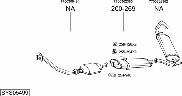 Bosal SYS05499 - Система выпуска ОГ avtokuzovplus.com.ua