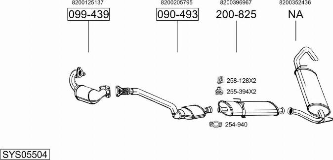 Bosal SYS05504 - Система випуску ОГ autocars.com.ua