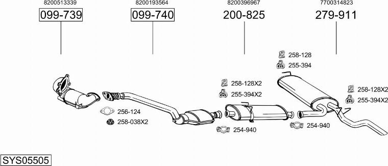 Bosal SYS05505 - Система випуску ОГ autocars.com.ua