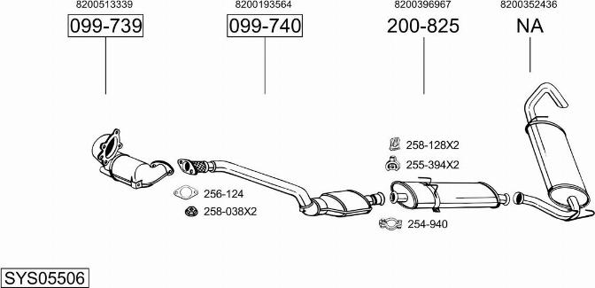 Bosal SYS05506 - Система випуску ОГ autocars.com.ua