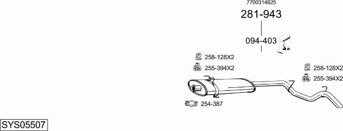 Bosal SYS05507 - Система випуску ОГ autocars.com.ua