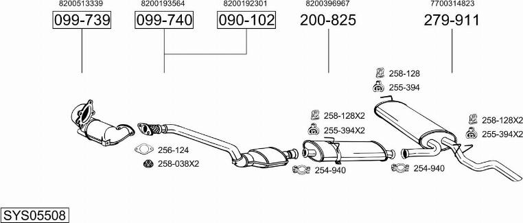 Bosal SYS05508 - Система випуску ОГ autocars.com.ua