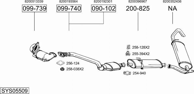 Bosal SYS05509 - Система випуску ОГ autocars.com.ua