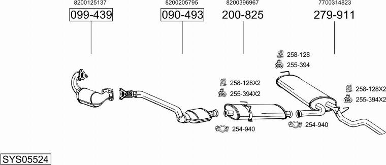 Bosal SYS05524 - Система випуску ОГ autocars.com.ua