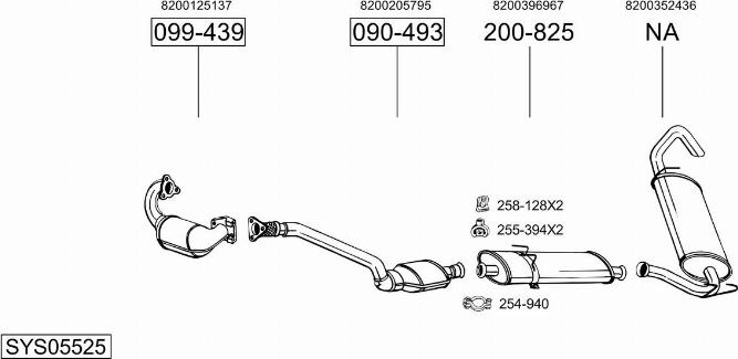 Bosal SYS05525 - Система випуску ОГ autocars.com.ua