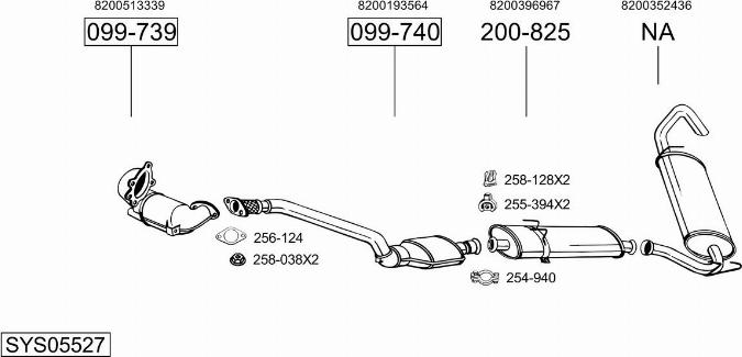 Bosal SYS05527 - Система випуску ОГ autocars.com.ua