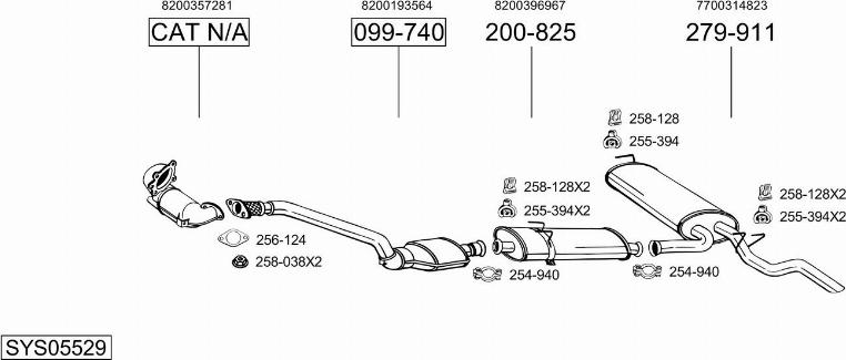 Bosal SYS05529 - Система випуску ОГ autocars.com.ua
