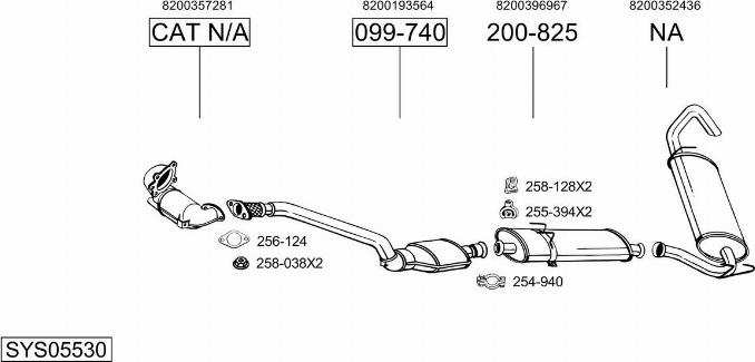 Bosal SYS05530 - Система випуску ОГ autocars.com.ua