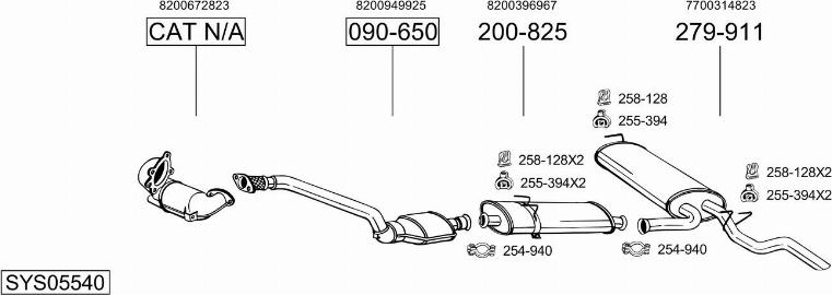 Bosal SYS05540 - Система випуску ОГ autocars.com.ua