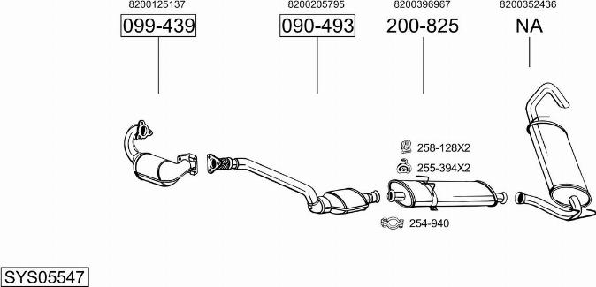 Bosal SYS05547 - Система випуску ОГ autocars.com.ua