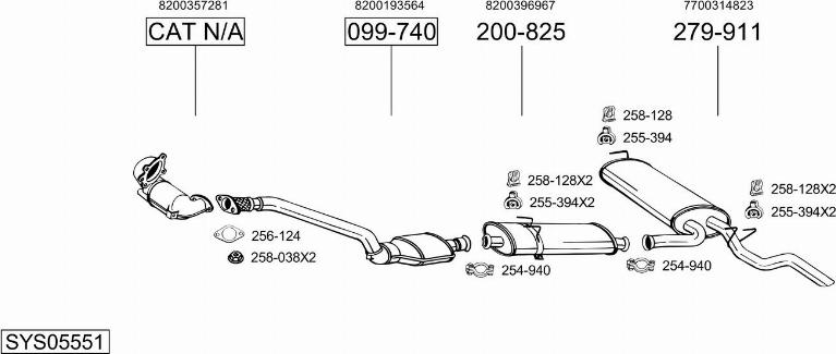 Bosal SYS05551 - Система випуску ОГ autocars.com.ua