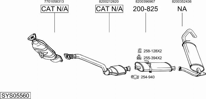 Bosal SYS05560 - Система випуску ОГ autocars.com.ua