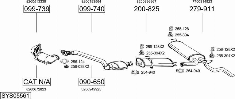 Bosal SYS05561 - Система випуску ОГ autocars.com.ua