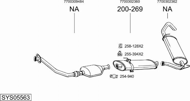 Bosal SYS05563 - Система випуску ОГ autocars.com.ua