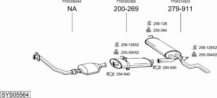 Bosal SYS05564 - Система выпуска ОГ avtokuzovplus.com.ua