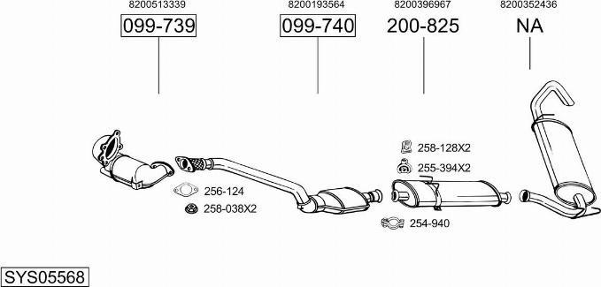 Bosal SYS05568 - Система випуску ОГ autocars.com.ua