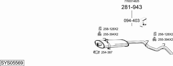 Bosal SYS05569 - Система випуску ОГ autocars.com.ua