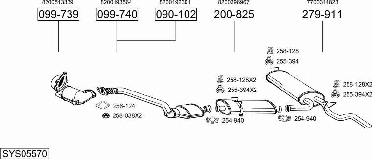 Bosal SYS05570 - Система випуску ОГ autocars.com.ua