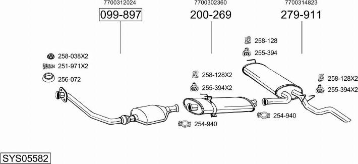 Bosal SYS05582 - Система випуску ОГ autocars.com.ua
