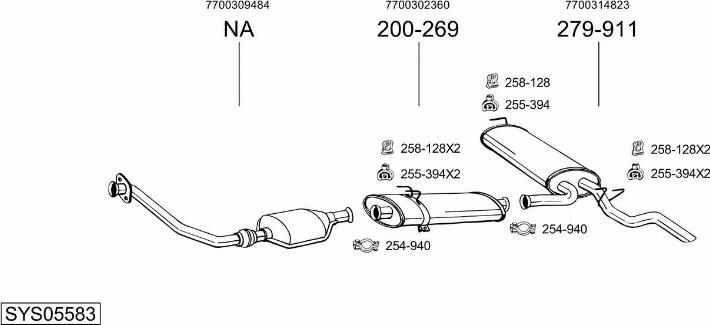 Bosal SYS05583 - Система випуску ОГ autocars.com.ua
