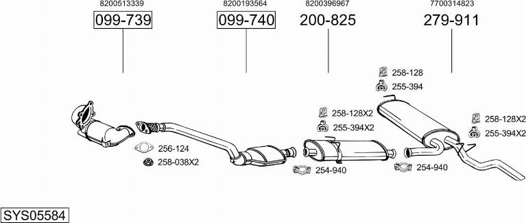 Bosal SYS05584 - Система випуску ОГ autocars.com.ua
