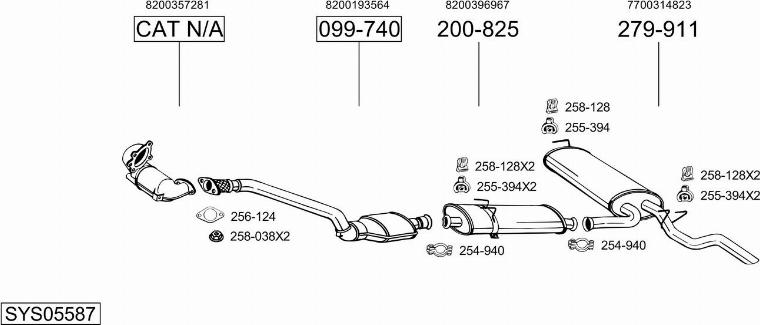 Bosal SYS05587 - Система выпуска ОГ avtokuzovplus.com.ua