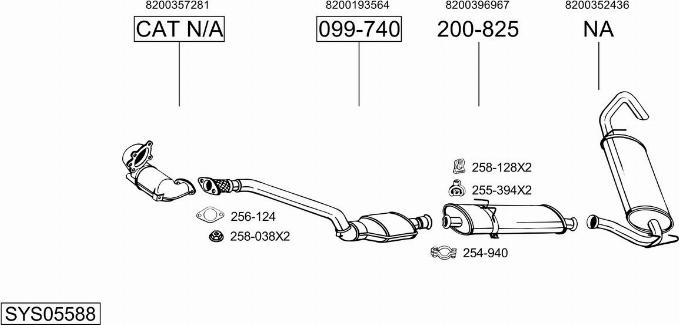 Bosal SYS05588 - Система выпуска ОГ avtokuzovplus.com.ua