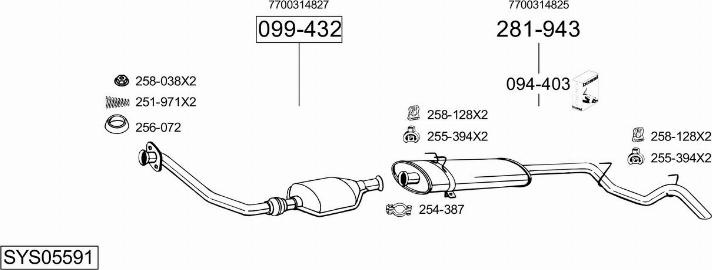 Bosal SYS05591 - Система випуску ОГ autocars.com.ua