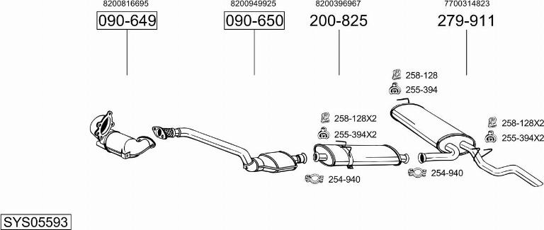 Bosal SYS05593 - Система випуску ОГ autocars.com.ua