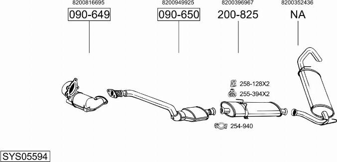 Bosal SYS05594 - Система випуску ОГ autocars.com.ua