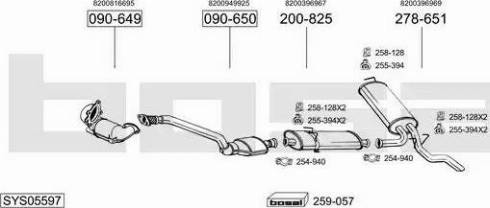 Bosal SYS05597 - Система випуску ОГ autocars.com.ua