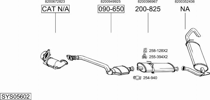 Bosal SYS05602 - Система випуску ОГ autocars.com.ua