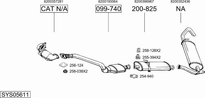 Bosal SYS05611 - Система випуску ОГ autocars.com.ua