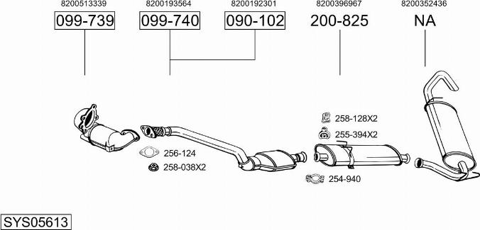 Bosal SYS05613 - Система випуску ОГ autocars.com.ua