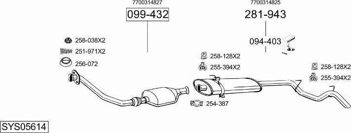 Bosal SYS05614 - Система випуску ОГ autocars.com.ua