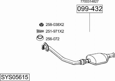 Bosal SYS05615 - Система випуску ОГ autocars.com.ua