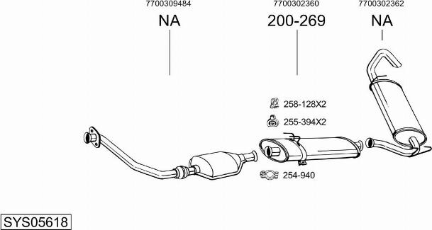 Bosal SYS05618 - Система випуску ОГ autocars.com.ua